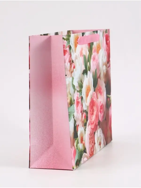 Пакет подарочный &laquo;Цветы&raquo;, 30&times;25.5&times;9 см