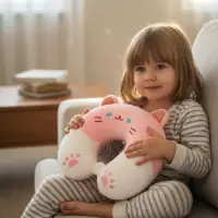 Мягкая игрушка - антистресс подголовник "Кошечка" 32 см