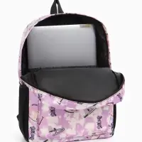 Рюкзак школьный на молнии, с карманами, с принтом, размер 30&times;13&times;42 см, фиолетовый