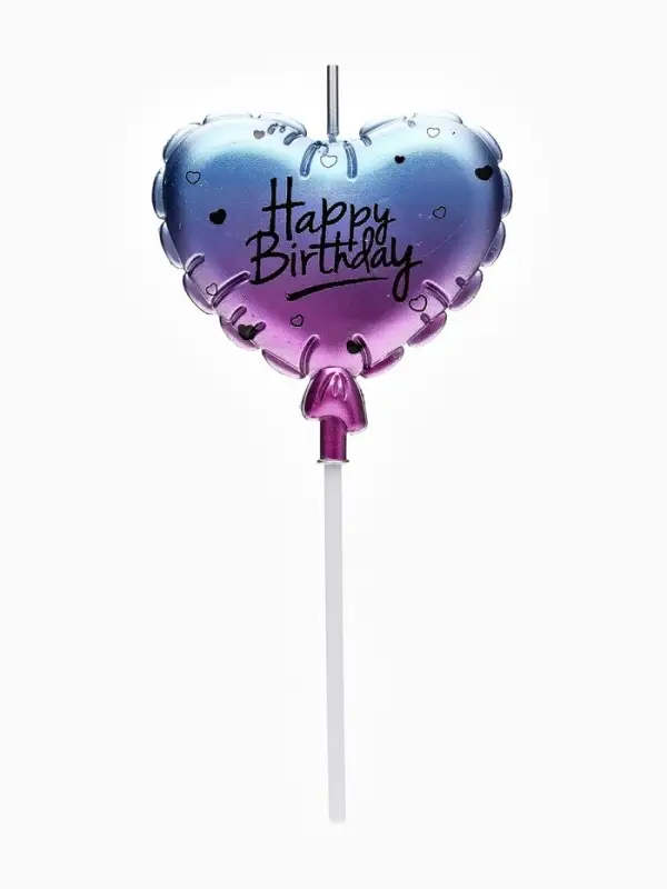 Свеча для торта &laquo;Шар сердце&raquo; 6,5 см, цвет фиолетовый
