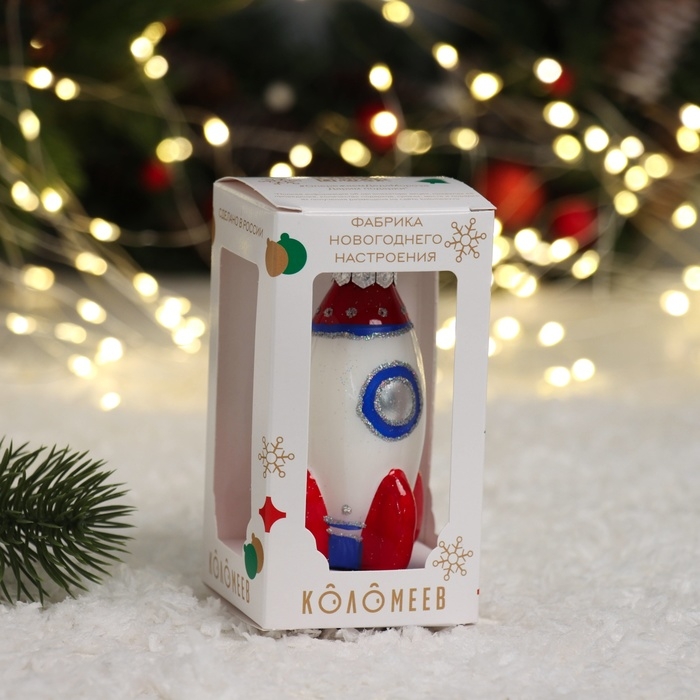 Елочное украшение Елочное украшение "Ракета", в подарочной упаковке, h-10 см