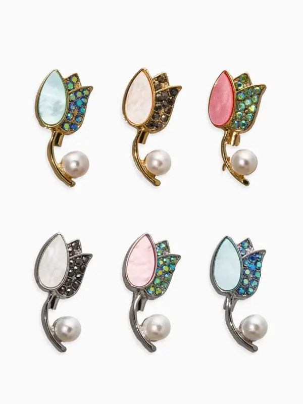 Брошь &laquo;Тюльпан. Жемчужный сад&raquo;, МИКС