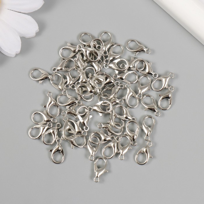 Карабин металл Карабин металл "Петелька" тёмное серебро 1,2х0,6 см, набор 50 шт.