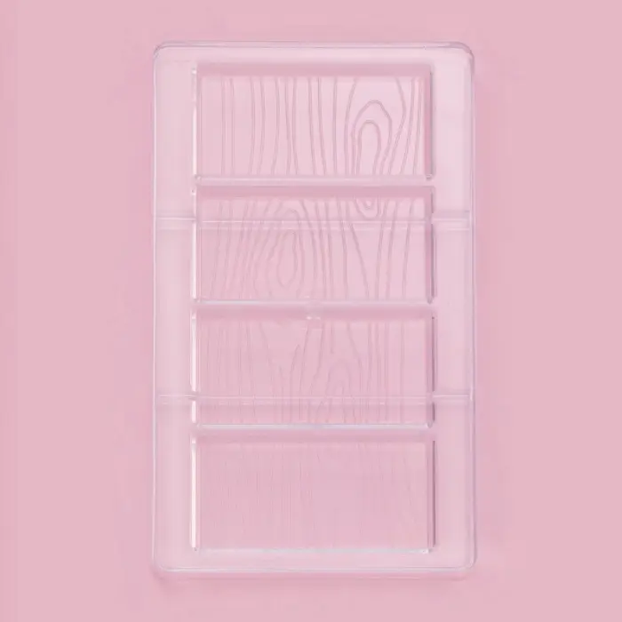 Форма для шоколада &laquo;Кора дерева&raquo;, пластик, 20&times;12&times;2.5 см, 4 ячейки 8.5&times;2.1&times;0.8 см, прозрачная