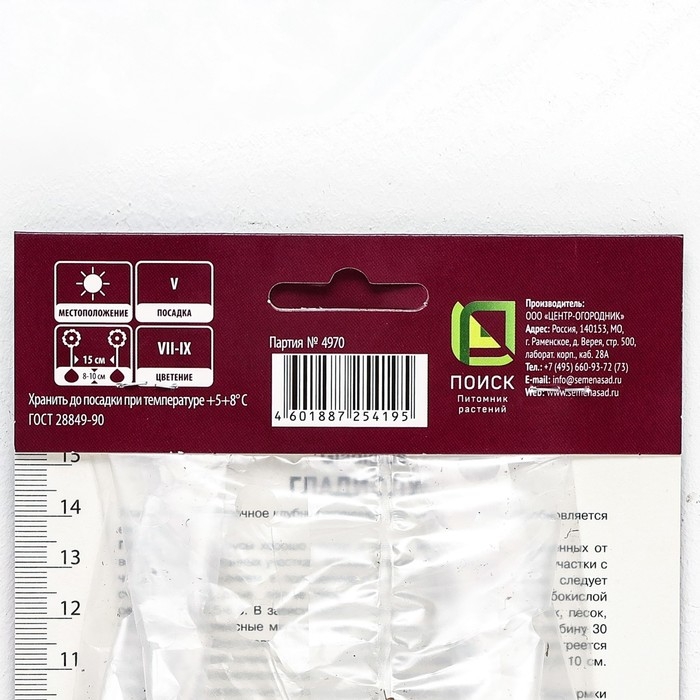 Гладиолус крупноцветковый «Малер», луковица цветов в пакет с перфорацией, р-р 10/12, 10 шт.