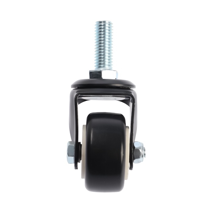 Колесо мебельное ТУНДРА, d=40 мм, поворотное, с футоркой 10х25 мм, без тормоза, черное Колесо мебельное ТУНДРА, d=40 мм, поворотное, с футоркой 10х25 мм, без тормоза, черное