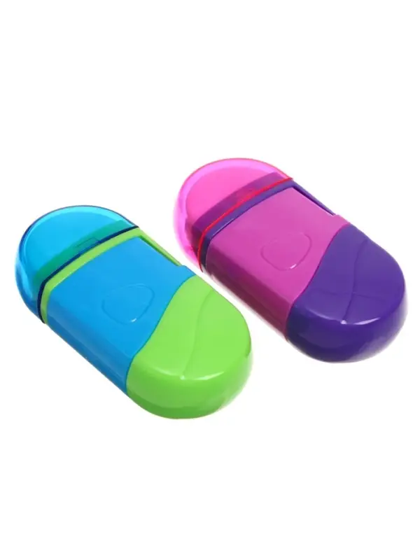 Точилка Calligrata &laquo;Универсальная&raquo;, с контейнером, с ластиком, МИКС