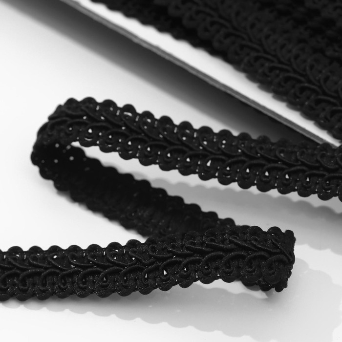 Тесьма декоративная «Шанель», 12 мм, 10 ± 1 м, цвет чёрный Тесьма декоративная «Шанель», 12 мм, 10 ± 1 м, цвет чёрный