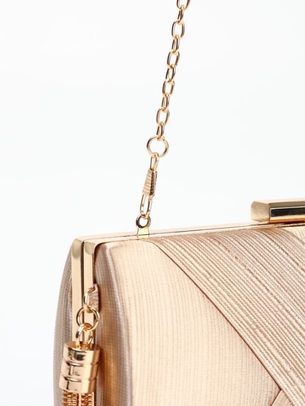 Сумка-клатч на фермуаре, цвет бежевый