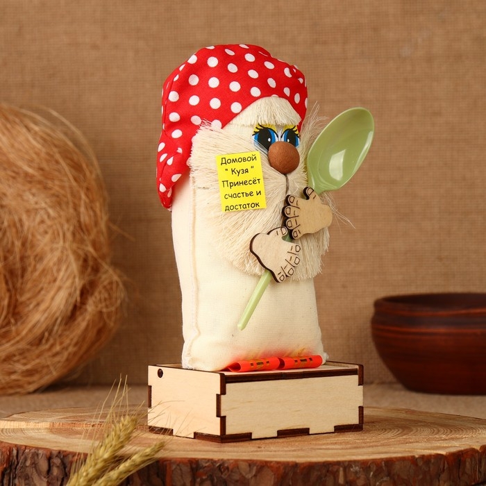Оберег - шкатулка «Домовой с ложкой», 25 см, микс Оберег - шкатулка «Домовой с ложкой», 25 см, микс