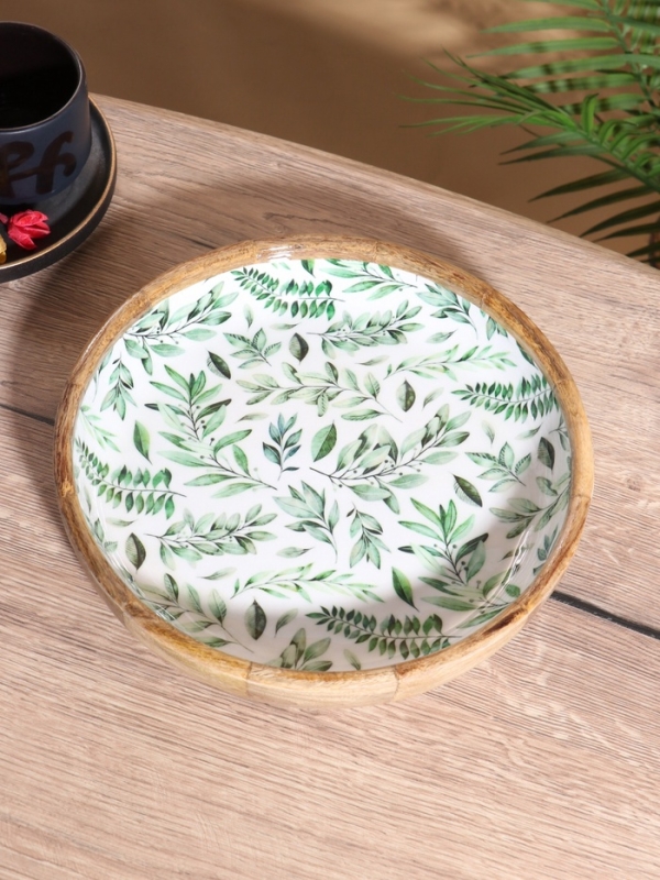 Блюдо Блюдо " Оливковая ветвь" дерево манго 25х25х4,5 см