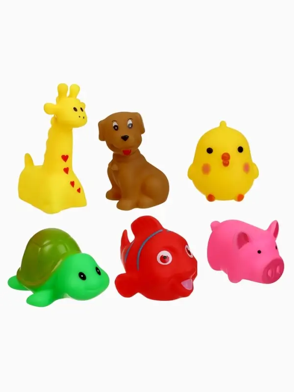 Резиновые игрушки для ванны Крошка Я &laquo;Малыши&raquo;, с пищалкой, в наборе 6 шт.