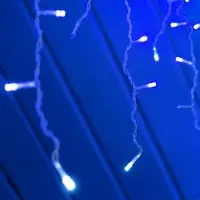 Гирлянда &laquo;Бахрома&raquo; 3&times;0.6 м, IP44, УМС, белая нить, 160 LED, свечение синее, мерцание белым, 220 В