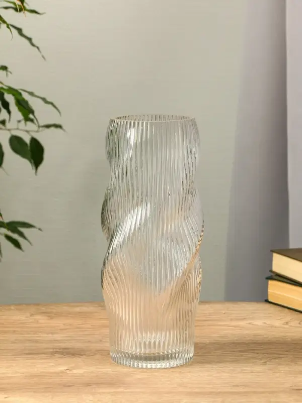 Ваза стекло настольная  Ваза стекло настольная "Венди" 29х12х10 см, прозрачный