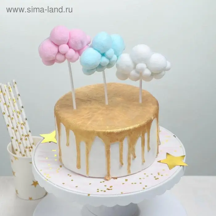 Топпер для торта «Облачко», 17×9 см, цвет МИКС