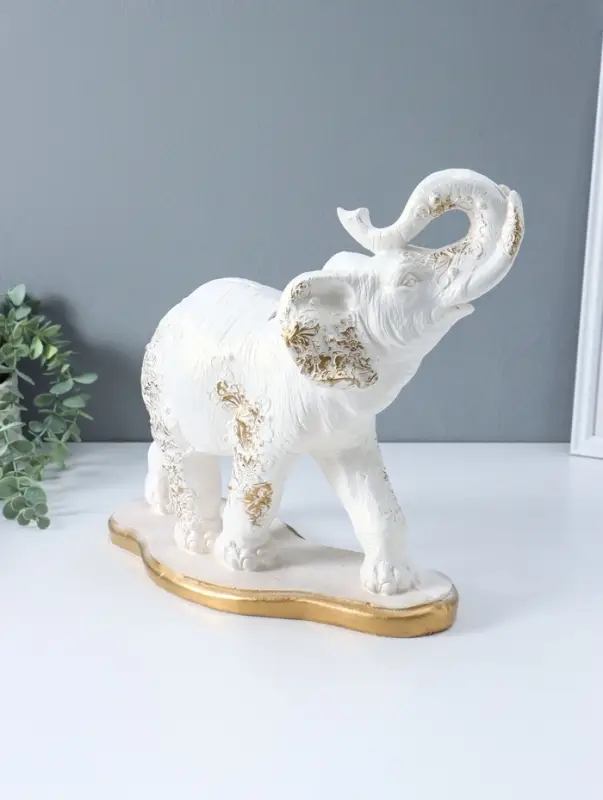 Копилка для денег &laquo;Слон индийский&raquo;, белый с золотом, 35&times;40&times;15 см