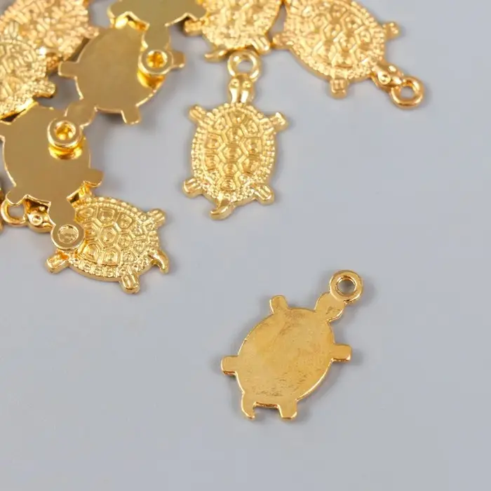 Сувенир металл подвеска Сувенир металл подвеска "Золотая черепаха" микро 1,1х1,8 см