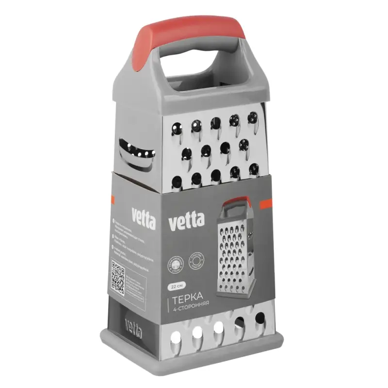 VETTA Терка 4-х сторонняя 22см, нерж.сталь
