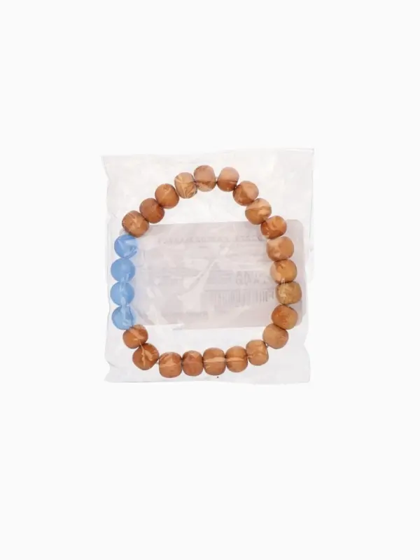 Браслет из сандалового дерева с агатом, длина 18 см, цв. синий Браслет из сандалового дерева с агатом, длина 18 см, цв. синий