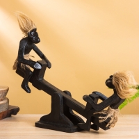 Сувенир «Аборигены на качелях», 33×8×22 +/- 2 см, дерево