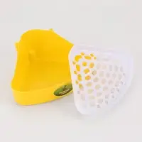 Туалет для кроликов и хорьков, 24&times;18&times;11 см, угловой, пластик, жёлтый