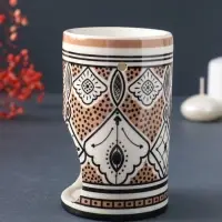 Аромалампа для эфирных масел &laquo;Узоры&raquo;, керамика, 7.2&times;7.2&times;11.6 см