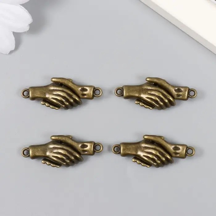 Застёжка магнитная металл "Руки" бронза 3х1,3 см (набор левая, правая)