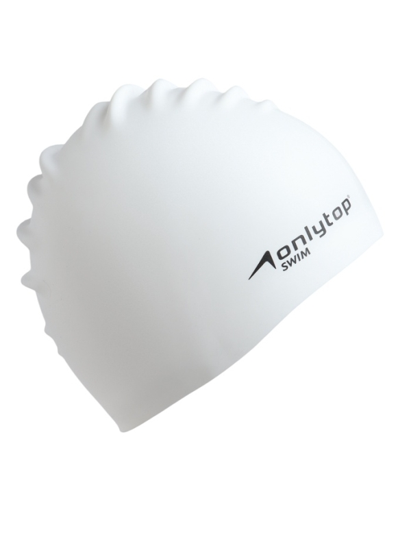 Шапочка для плавания силиконовая 49 гр, цвет белый