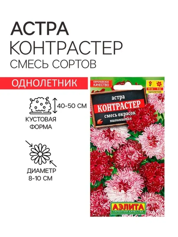 Семена Астра Контрастер, смесь окрасок Семена Астра Контрастер, смесь окрасок