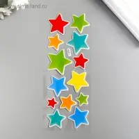 Наклейка пластик "Звёзды/Сердца" МИКС 17х7 см