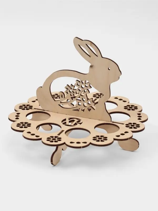 Подставка для яиц пасхальная Доляна &laquo;Зайчик&raquo;, 8 ячеек, 20&times;16 см, дерево