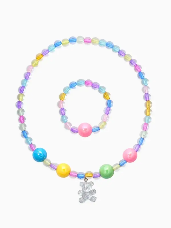 Набор детский "Выбражулька" 2 пред-а: бусы, браслет, мишка мармеладный, цветной