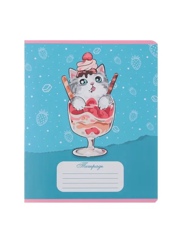 Комплект тетрадей из 10 штук, 18 листов в линию Calligrata "Котятки", обложка мелованная бумага, ВД-лак, блок №2, белизна 75% (серые листы), 5 видов по 2 штуки