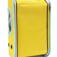 Сумка - переноска каркасная &laquo;Кошачий вид&raquo;, 41&times;27&times;25 см, жёлтая, бирюзовая