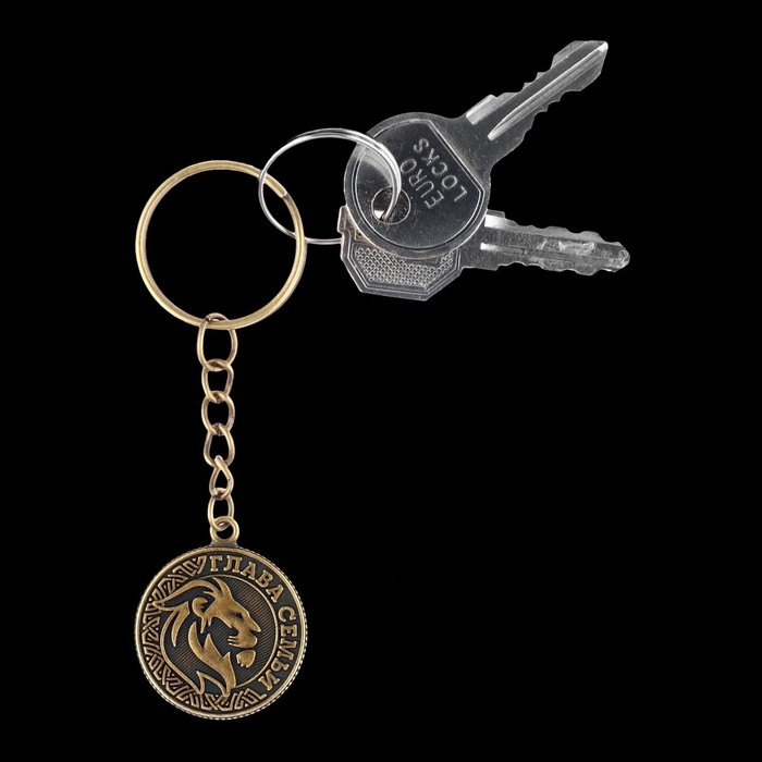 Брелок для ключей металлический, монета «Глава семьи», d = 2,5 см Брелок для ключей металлический, монета «Глава семьи», d = 2,5 см