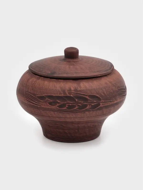 Горшок для жаркого &laquo;Колос&raquo;, 600 мл, 13&times;14 см, красная глина