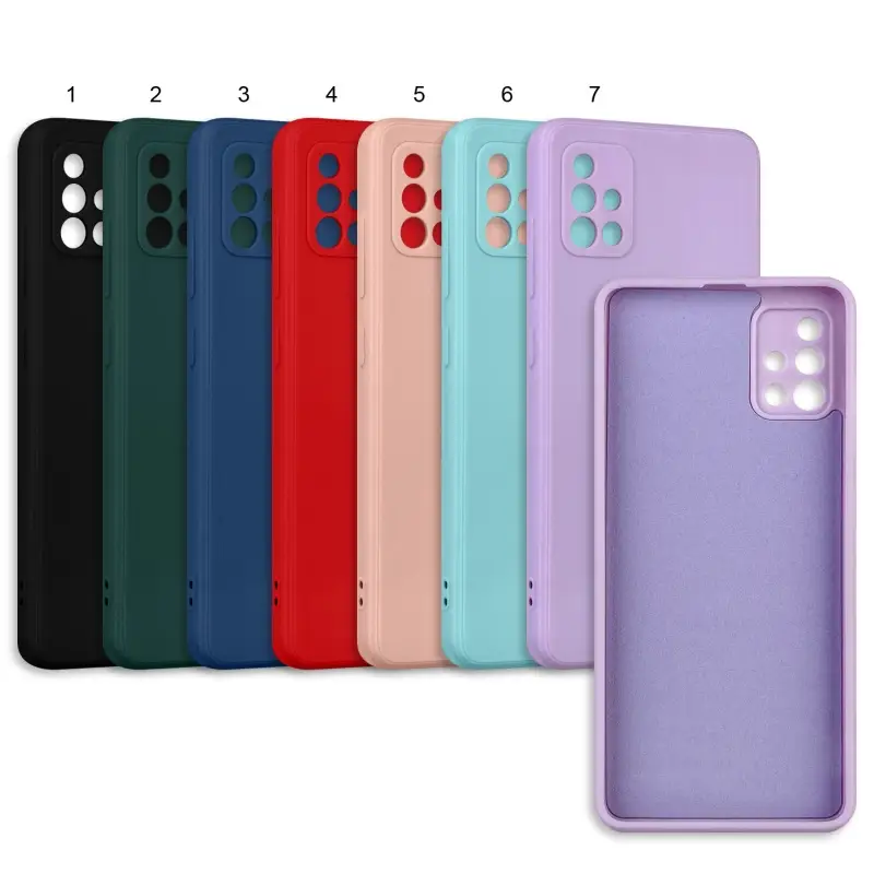 Чехол для Samsung A51 цветной силикон