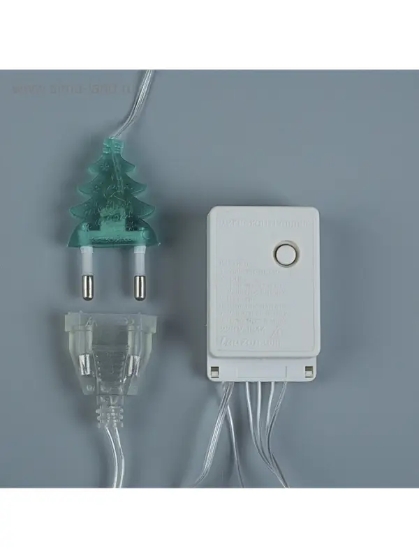 Гирлянда &laquo;Бахрома&raquo; 2.4&times;0.9 м с насадками &laquo;Ёлки&raquo;, IP20, прозрачная нить, 138 LED, свечение мульти, 8 режимов, 220 В