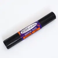 Мешки для мусора в рулоне &laquo;UpakLand&raquo; 60 л, черные, ПВД, толщина 40 мкм, 10 шт., 50&times;80 см