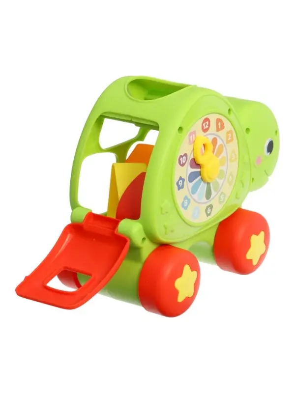 Развивающий сортер "Черепашка" с циферблатом, на колесиках