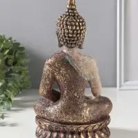 Сувенир полистоун "Будда" с золотой патиной 10х14х25,5 см