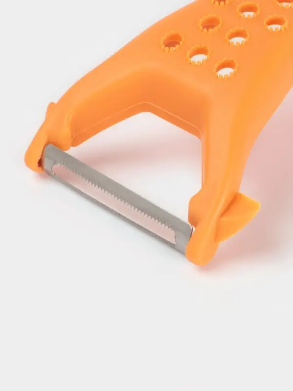 Овощечистка Доляна &laquo;Горох&raquo;, двухсторонняя, 16 см, оранжевая