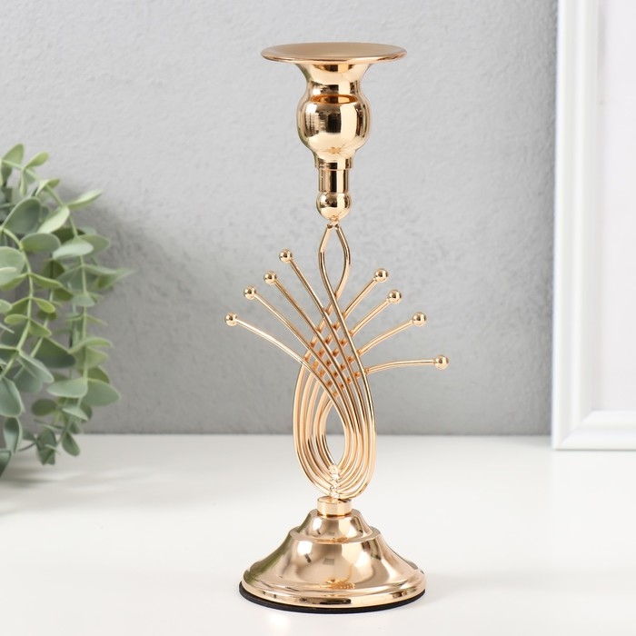 Подсвечник металл на 1 свечу  Подсвечник металл на 1 свечу "Золотое сечение" d=2-6 см 8х8х23 см