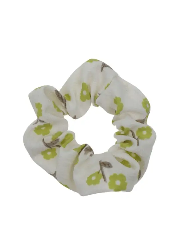 Резинка для волос QF &laquo;Орбита&raquo;, цветы лето, 10 см, зелёно-белая
