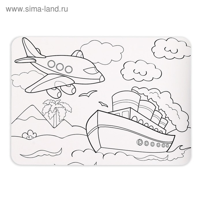 Пазл в рамке «Транспорт», 34 детали + раскраска Пазл в рамке «Транспорт», 34 детали + раскраска