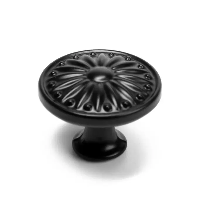 Ручка-кнопка ТУНДРА РК122BL (FE112BL), черная