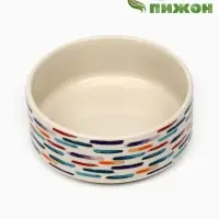 Миска &laquo;Акриловые полоски&raquo;, 180 мл, 10.5&times;10.5&times;4 см, керамика, бежевая