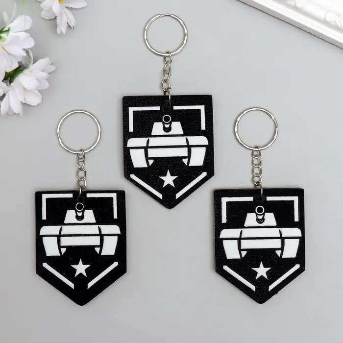 Брелок для ключей на кольце &laquo;Танк - звезда&raquo;, EVA, 5.5&times;6.5 см