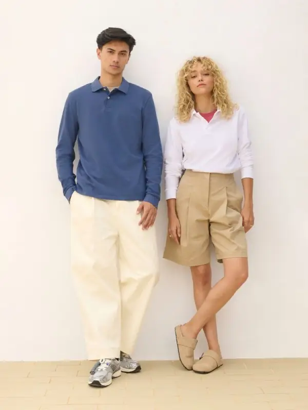 Рубашка поло унисекс с длинным рукавом Pacific LSL, синяя (джинс), размер XS Рубашка поло унисекс с длинным рукавом Pacific LSL, синяя (джинс), размер XS