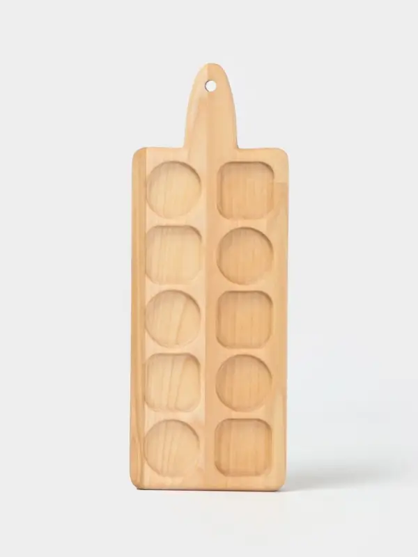 Доска - менажница деревянная для подачи шотов Adelica, на 5 рюмок, 30&times;13&times;1.8 см, берёза